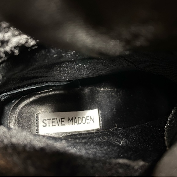 Steve Madden Northern Faux Fur Black Heeled Boot 9M - Picture 12 of 14